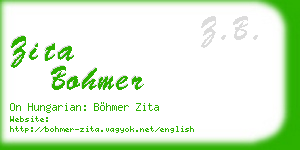 zita bohmer business card